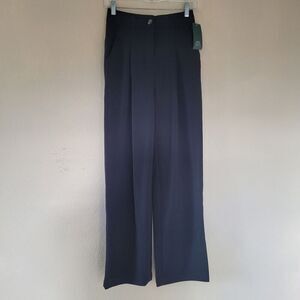 Wild Fable Wide Leg Trousers Womens Size 00 Pleated Pockets Black High Rise Nwt